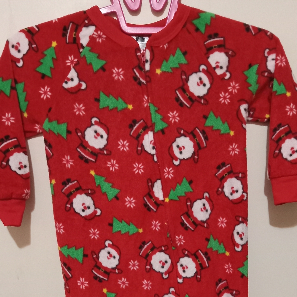 Christmas boys one piece pajama footies size 4t